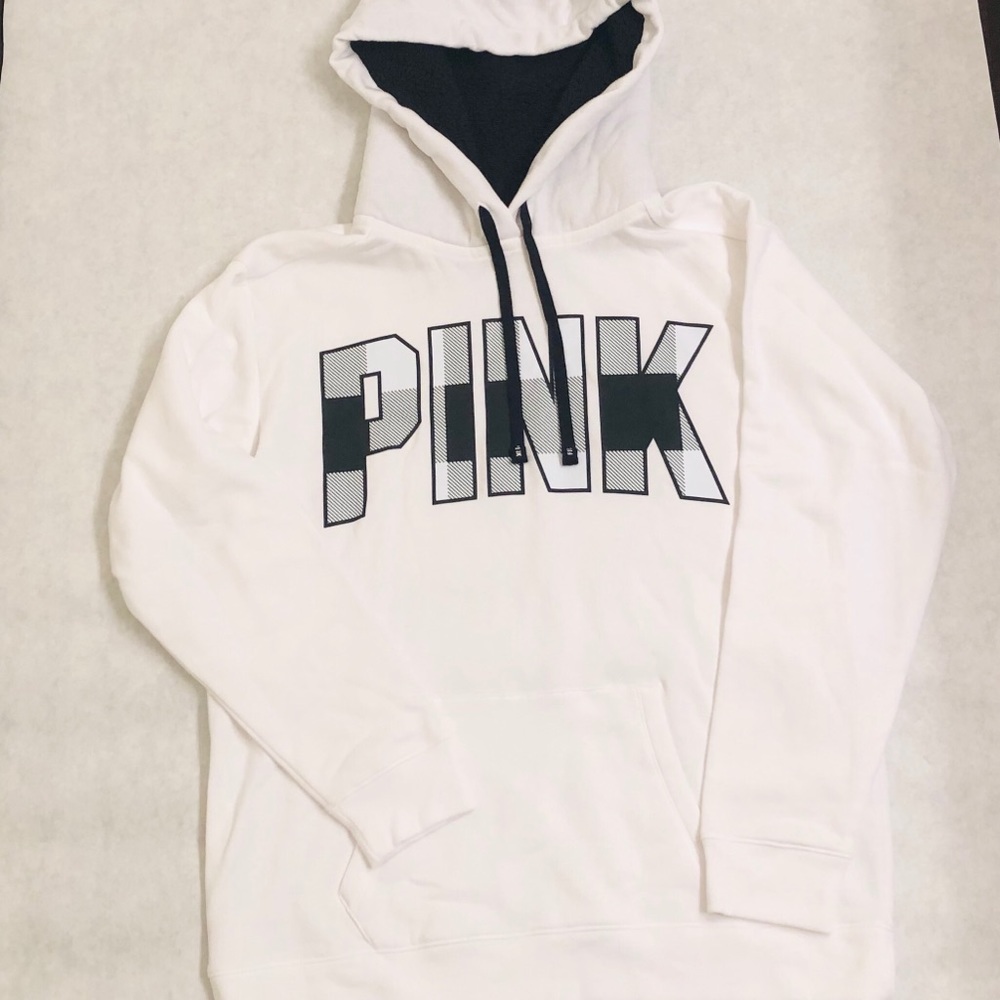 Victoria's Secret Pink White Hoodie Size Medium